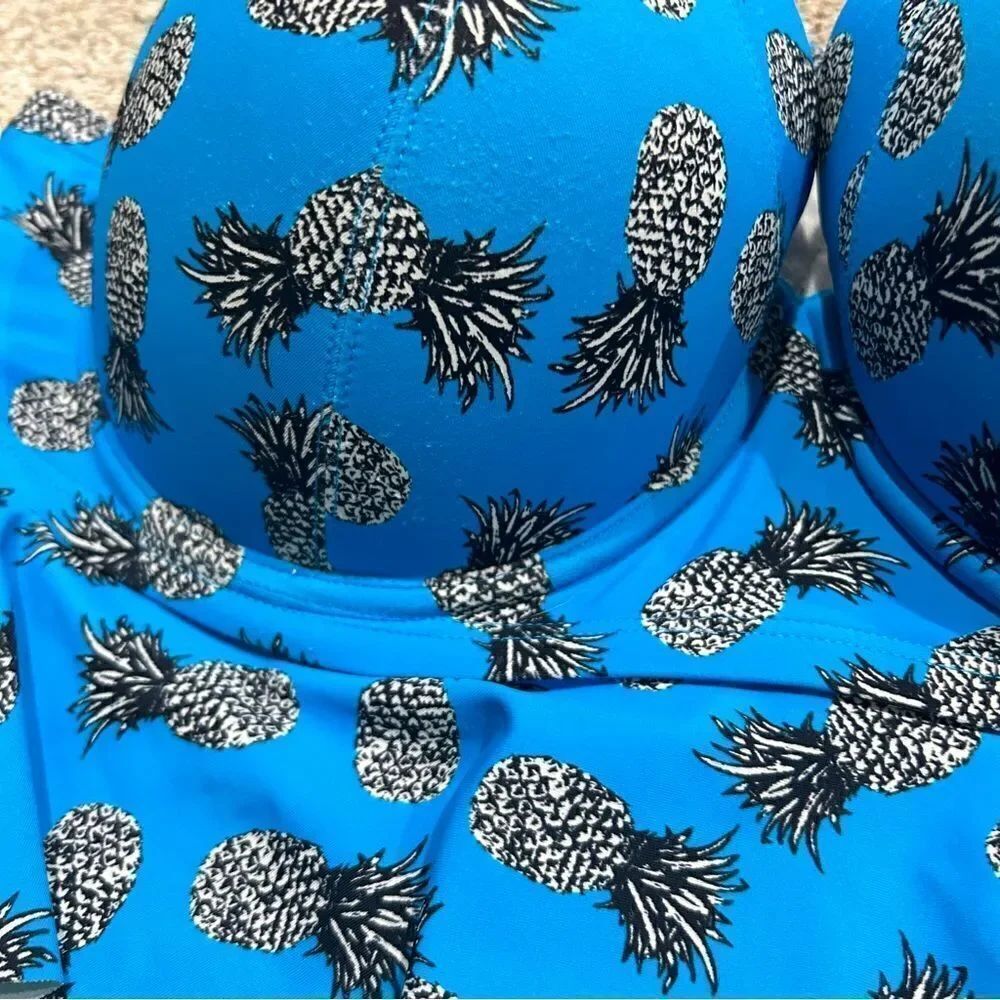 Torrid Blue Pineapple Print Swim Top/Bottom Set - Picture 7 of 9